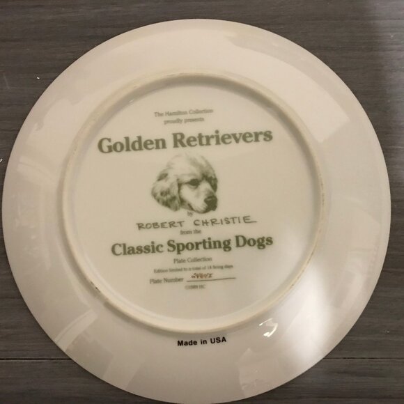 Golden Retrievers Wall Plate, The Hamilton Collection - Picture 2 of 2